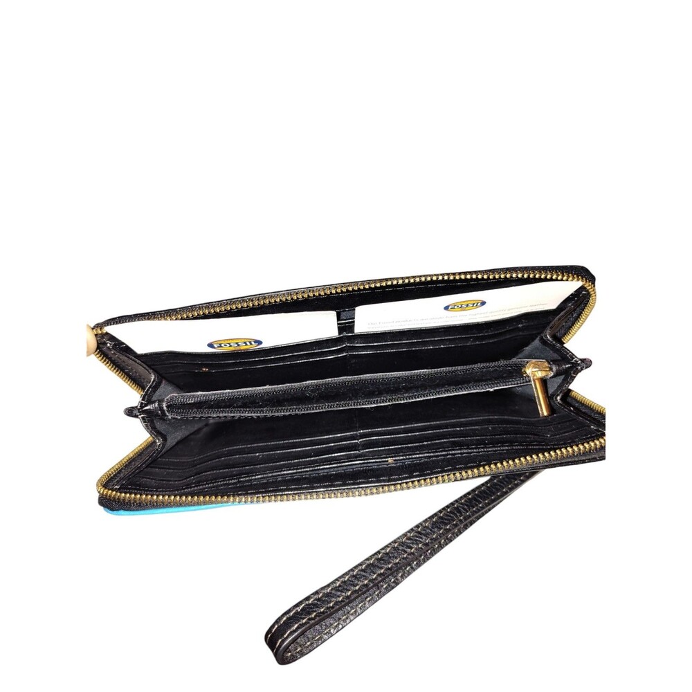 Fossil Leather Patchwork Wallet Wristlet 29 - image 6